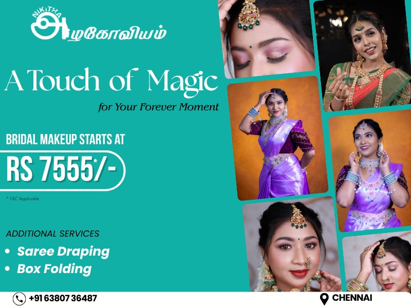 Nikitha Azhagoviyam – Bridal Makeup Services Across Tamil Nadu