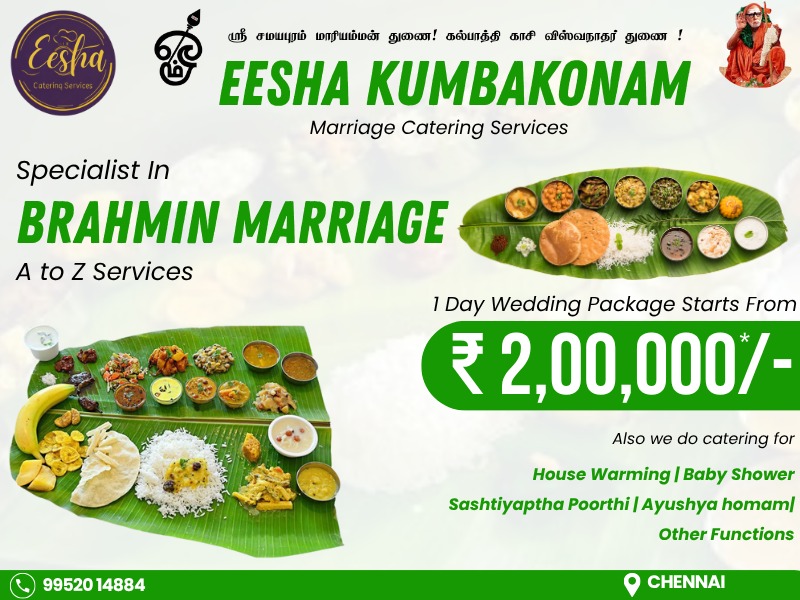 Eesha Catering Services – Pure Vegetarian Wedding Caterers Across Tamil Nadu