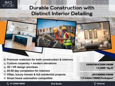 Rad Studio - Strong Foundations and Modern Interior Finishes in Chennai